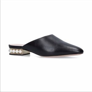 NICHOLAS KIRKWOOD Black Nappa Casati Pearl Slipper Women’s size US7 EU37.5
